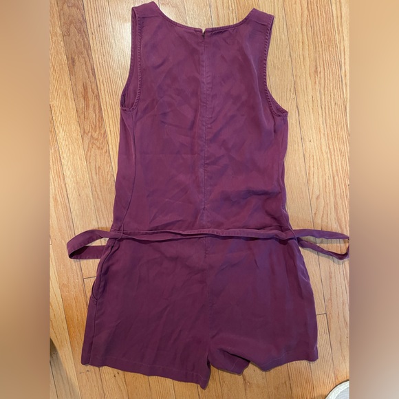 10 Tree Drop Waist Maroon Tank Top Romper with Tie Waist - Size L - Picture 5 of 6